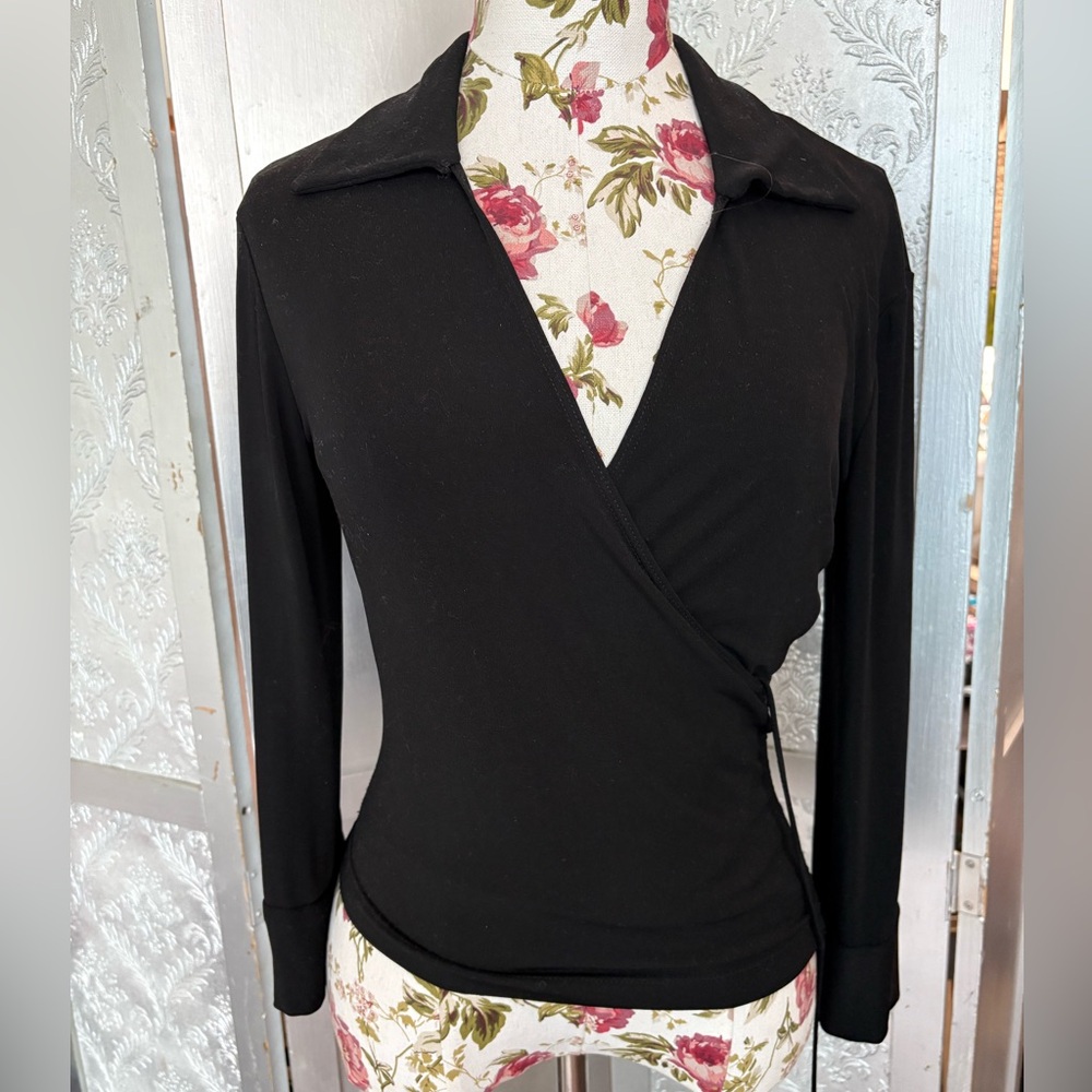 Elegant Black Wrap Top